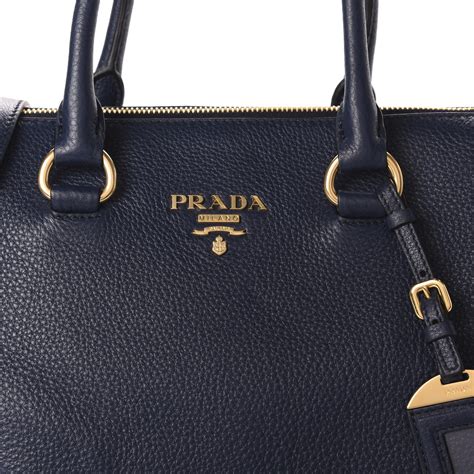 PRADA Vitello Phenix Top Handle Bag Baltico 